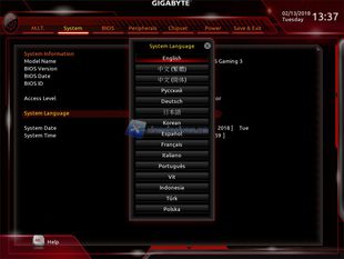 AORUS Z370 Gaming 3 BIOS 15